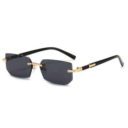 Trendy Rimless Cut Edge Rectangle luxury sunglasses 🕶️ A014