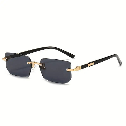 Trendy Rimless Cut Edge Rectangle luxury sunglasses 🕶️ A014