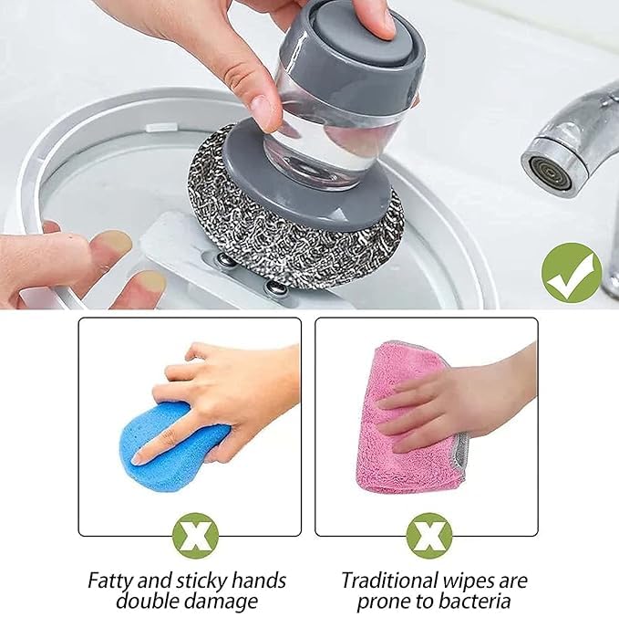 Dish Brush Kitchen soap Dispensing Palm Brush Multifunctional Household Cleaning Brush