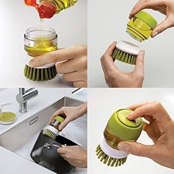 Dish Washing Brush With Soap Dispenser