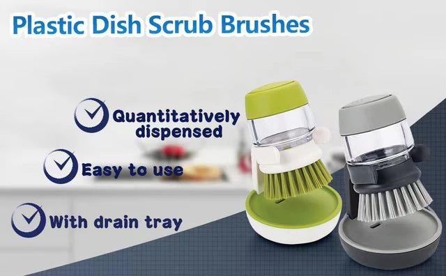 Dish Washing Brush With Soap Dispenser