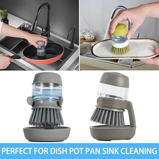 Dish Washing Brush With Soap Dispenser